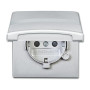 Розетка SCHUKO, 20 EUGKBN-33-101, с крышкой, со шт., Allwetter44, IP44, серебр. алюминий, 16А, 250В.