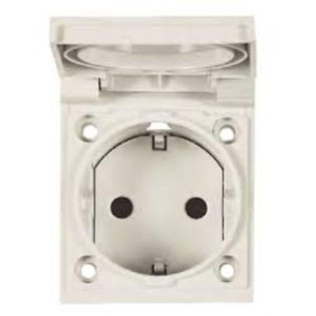 ABB Zenit UJP Розетка с/з арт.3288 GR, панельная 2P+E, IP54 с крышкой, 10/16А, 250В, серый