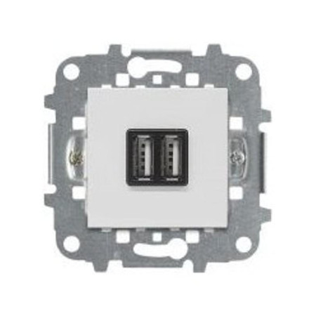 ABB Zenit Альп. белый Механизм USB зарядного устройства, 2М, 2х750 мА / 1х1500мА