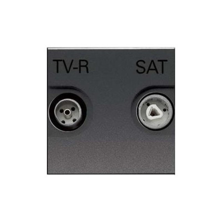 ABB Zenit Антрацит Розетка TV-FM-SAT единственная, (2 мод)