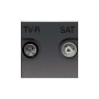 ABB Zenit Антрацит Розетка TV-FM-SAT единственная, (2 мод)