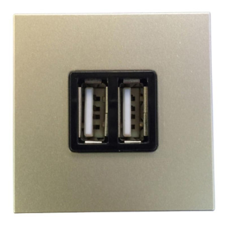 ABB Zenit Шампань Механизм USB зарядного устройства, 2М, 2х750 мА / 1х1500мА