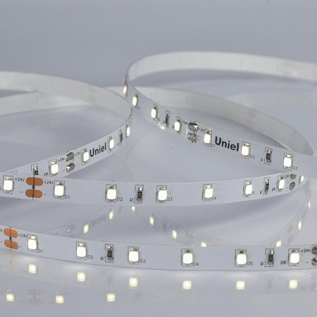 Лента светодиодная нейтральный свет 4000K ULS-2835-60LED/m-8mm-IP20-DC24V-6W/m-5M-W