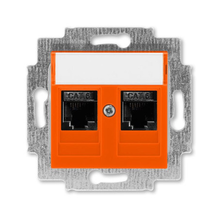 ABB Levit Оранжевый Розетка комп. 2-ая 2хRJ45 категория 6