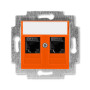 ABB Levit Оранжевый Розетка комп. 2-ая 2хRJ45 категория 6