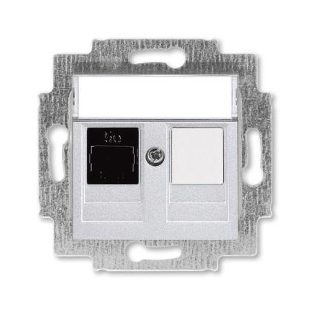ABB Levit Серебро Розетка комп. RJ45 категория 5e и заглушка