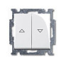 ABB Basic 55 Альп. белый Выключатель жалюзийный кнопочный