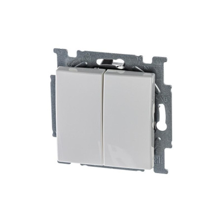 ABB Basic 55 Альп. белый Выключатель 2-х клавишный