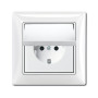 ABB Basic 55 Альп. белый Розетка с/з 16А 250В, IP44, в сборе