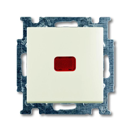 ABB Basic 55 Шале (белый) Выключатель кнопочный с полем для надписи