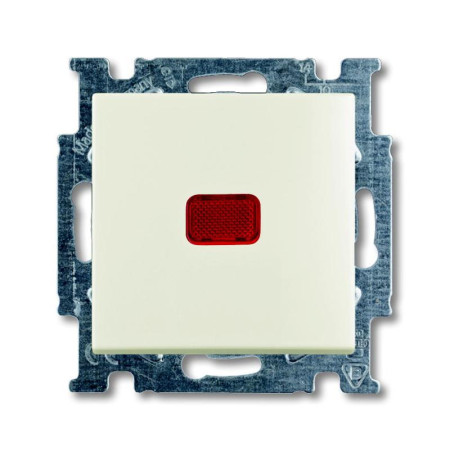 ABB Basic 55 Шале (белый) Переключатель 1-клавишный с подсветкой и N-клеммой