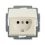 ABB Basic 55 Шале (белый) Розетка с/з с крышкой