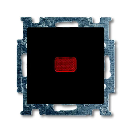 ABB Basic 55 Шато (чёрный) Выключатель кнопочный с полем для надписи