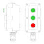 Взрывонепроницаемый пост управления из алюминия LCSD-03-B-MC-L1G(220)x1-P1G(11)x1-P1R(11)x1-PCMB-KAEPM3MHK-20