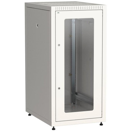 ITK Шкаф LINEA E 27U 600x800мм с щет. ввод. стекл. дв. сер.