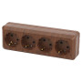 2-208-10 Розетка 4х2P+E, 16А-250В, IP20, ОУ, Quadro, венге