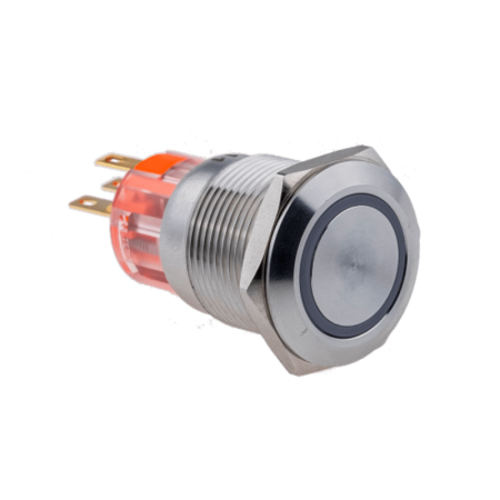 Кнопка IP67, с подсветкой, зеленая, с возвратом, 1NO+1NC, 220В AC, MT67-R220G11