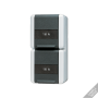 Двойная горизонтальная SCHUKO розетка IP44 16A 250V~