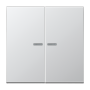 Клавиша для KNX кнопки, 2 группы, с окошком металл алюминий