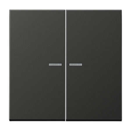 Клавиша для KNX кнопки, 2 группы, с окошком металл антрацит