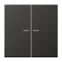 Клавиша для KNX кнопки, 2 группы, с окошком металл антрацит