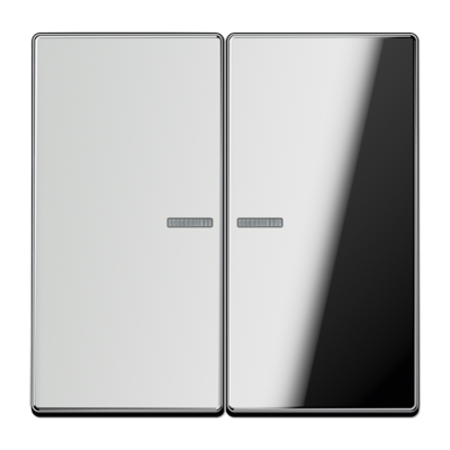 Клавиша для KNX кнопки с окошком, 2 группы металл хром