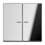 Клавиша для KNX кнопки с окошком, 2 группы металл хром