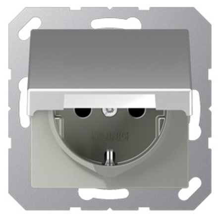 Розетка SCHUKO® с крышкой термопласт алюминий