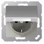 Розетка SCHUKO® с крышкой термопласт алюминий