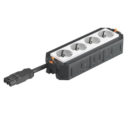 Рамка 4-модульная с розетками 4 белые 16А 250В 2К+З, штекер WINSTA MIDI
