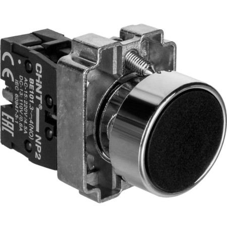 Кнопка управления NP2-BL21 без подсветки, черная, 1НО IP40