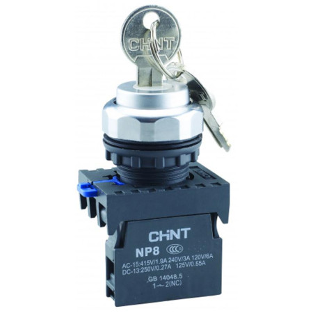 Переключатель с возвратом NP8-10X/22 без подсветки , черная 1НО IP65 (R)