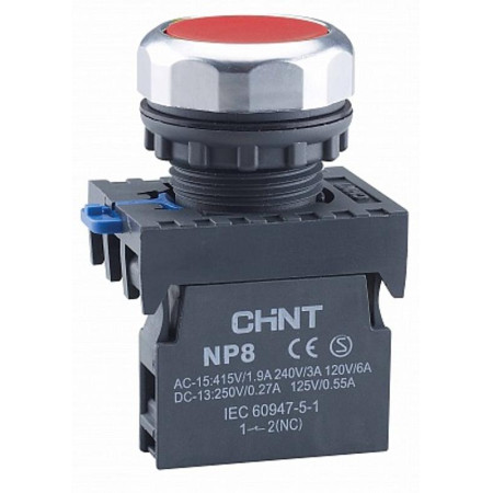 Кнопка управления NP8-01GND/4 1НЗ красная AC110В-220В(LED) IP65 (R)