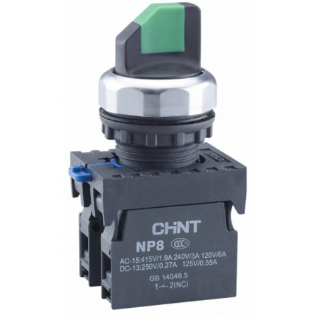 Переключатель с фиксацией NP8-20X/312 без подсветки , черная 2НО IP65 (R)