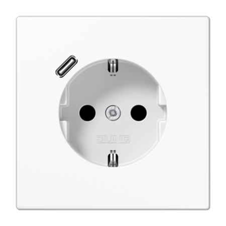 Розетка SCHUKO® с USB-зарядным устройством, тип С термопласт белый