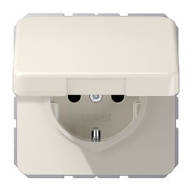 Штепсельная розетка SCHUKO 16A 250V~ с защитой от детей, влагозащищенная слоновая кость
