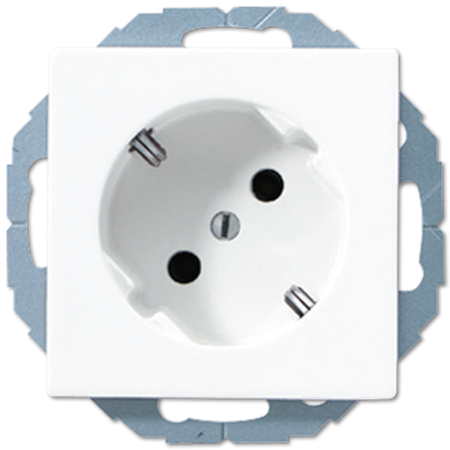 Штепсельная розетка SCHUKO 16A 250V~  угол наклона 45 ° белый