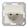 Штепсельная розетка SCHUKO 16A 250V~ с крышкой и защитой от детей слоновая кость