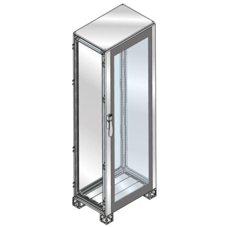 Шкаф ISX нержавеющая сталь, стеклянная дверь 1800x600x400
