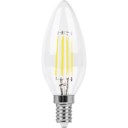 Лампа светодиодная LB-713 (11W) 230V E14 4000K филамент С35 прозрачная