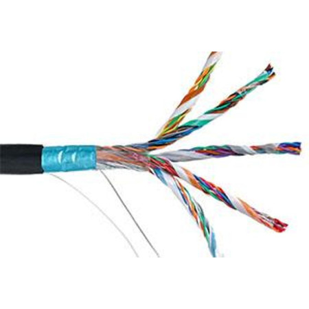 Кабель связи витая пара F/UTP, кат.5E 100х2х24AWG solid, LDPE, 305м, черный