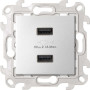 Simon 24 Алюминий Зарядное устройство розетка 2хUSB