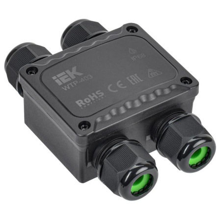 Коробка распределительная герметичная WTP-403 4 ввода M25 IP68 123x82x42мм 4 клеммы до 6 мм.кв.