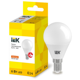 Лампа LED ALFA G45 шар 6Вт 230В 3000К E14