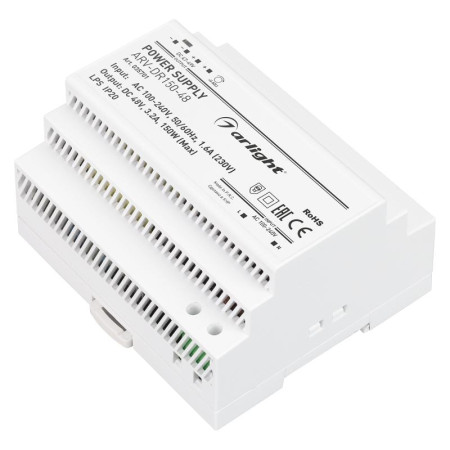 Блок питания ARV-DR150-48 48V, 3.2A, 150W  IP20 DIN-рейка