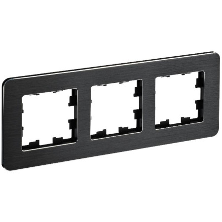 BRITE Рамка 3-ая РУ-3-1-Бр металл черный RE AL