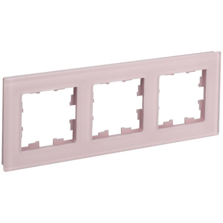 BRITE Рамка 3-ая РУ-3-2-Бр стекло розовый матовый