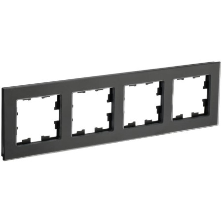 BRITE Рамка 4-ая РУ-4-2-Бр стекло черный матовый