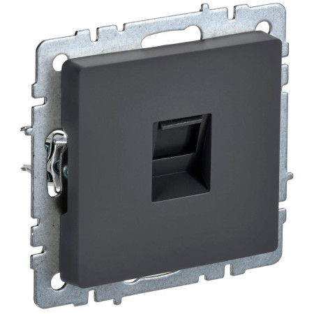 BRITE Розетка компьютерная RJ45 кат.6 РК11-БрГ графит