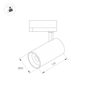 Светильник LGD-SPOT-2TR-R45-7W Warm3000 (GD, 24 deg, 230V) (Arlight, IP20 Металл, 3 года)